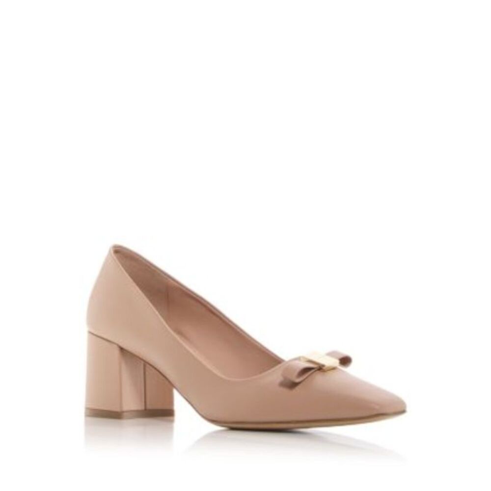 FERRAGAMO Womens Beige Myra Royal Bow Slip On Leather Pumps Shoes 5.5 C